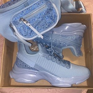 BMAXIMA BABY BLUE MULTI bag and sneaker set